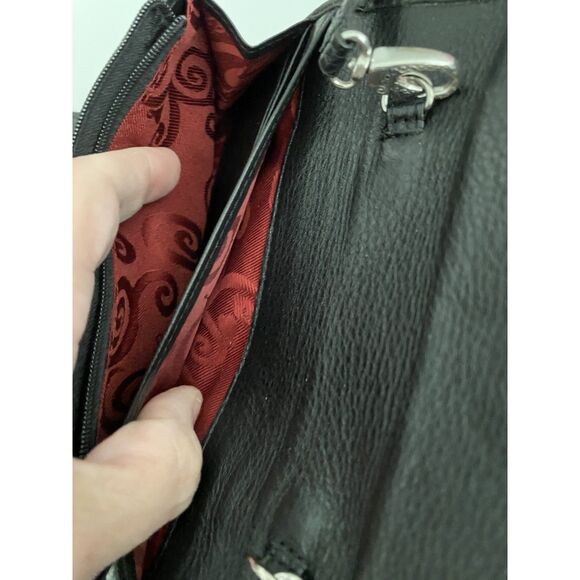 Vintage Black and Brown Brighton Organizer Crossbody Shoulder Strap Purse  EUC - Picture 9 of 16